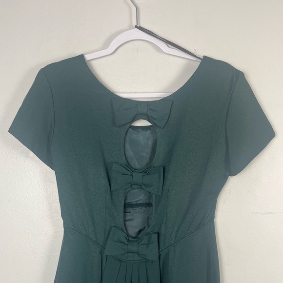 Vintage Jeffery & Dara by Tom Barr Green maxi dress with bow and cutout size 4 - Picture 6 of 7